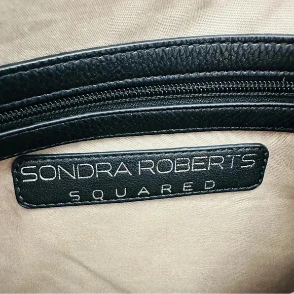 NWOT Sondra Roberts Leather Squared Hobo Bag With Tassel - Picture 9 of 11